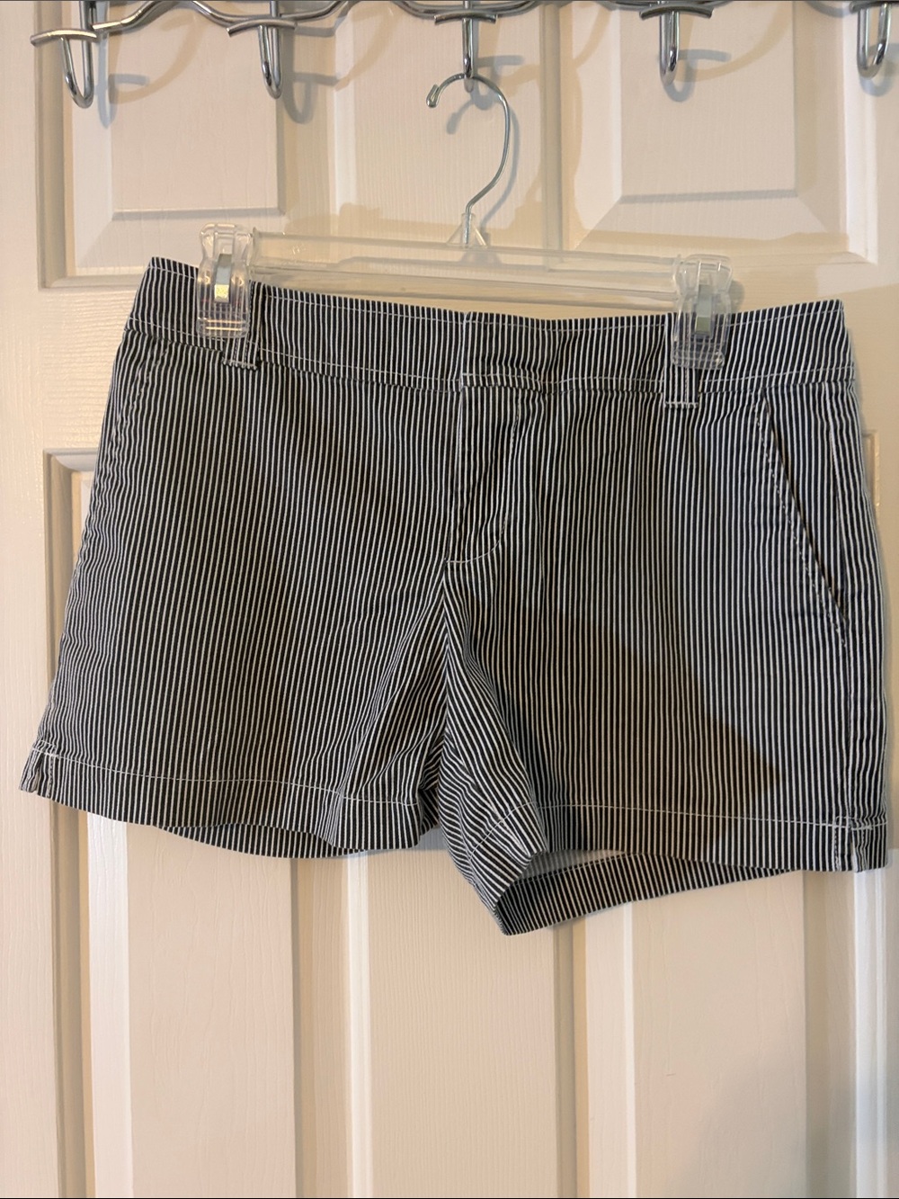 Women’s Striped Cotton Shorts - Black/White